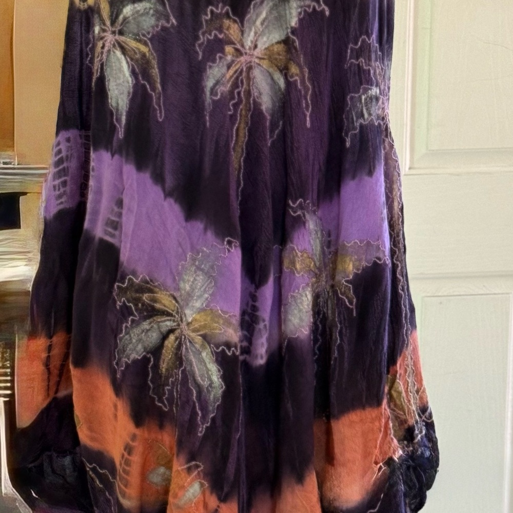 Kohinoor Tie Dye Purple,Yellow & Orange Swim Coverup